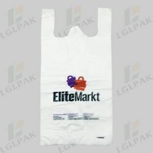 custom plastic T-shirt shopping bag with logo